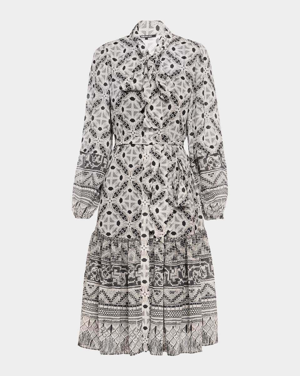 Flint Lace-Print Flounce Dress